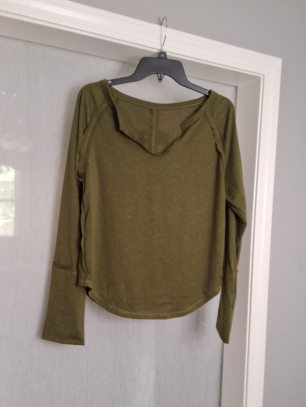 Olive Green Long Sleeve Women's Top